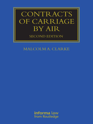cover image of Contracts of Carriage by Air
